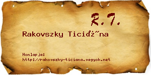Rakovszky Ticiána névjegykártya